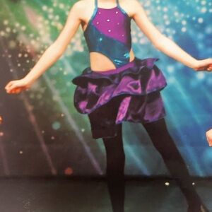 Purple and Turquoise Kids Dance Costume